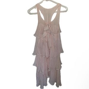 NWOT Layered Ruffle Dress with Bow on the Back (Blush)